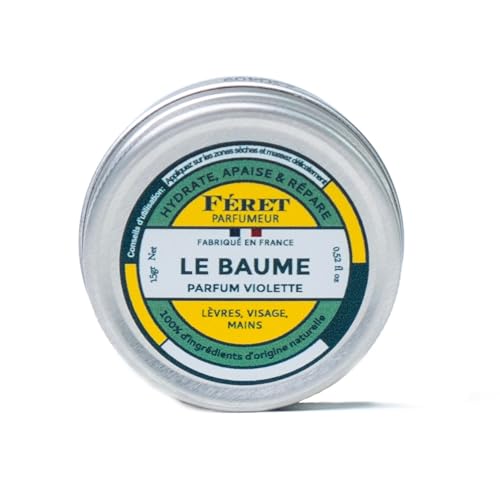 Feret Parfumeur Le Baume Multi-Purpose Balm - Violette - Natural Lip Balm with Shea Butter & Honey - Hydrating Moisturizer for Dry Skin, Lips Beauty and Personal Care Feret Parfumeur
