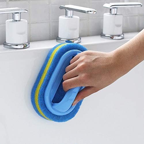 KOKSI 2-Piece Cleaning Brush for Bathroom Kitchen Bathtub Toilet Cleaner All Purpose Shower Sponge Scrubbing Brush with Ergonomic Handle Beauty and Personal Care Koksi