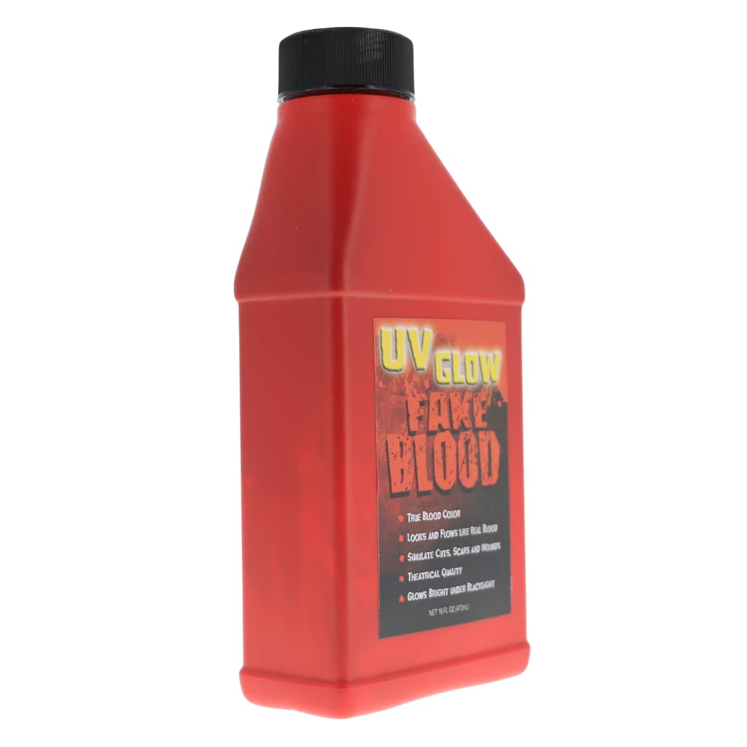 UV GLOW Fake Blood 16 Oz - GLOWS Under Blacklight SHAKE WELL Beauty & Personal Care LLF