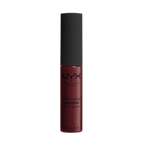 NYX PROFESSIONAL MAKEUP Soft Matte Metallic Lip Cream, Liquid Lipstick - Budapest (Deep Mauve With Red Undertone) Beauty & Personal Care NYX PROFESSIONAL MAKEUP