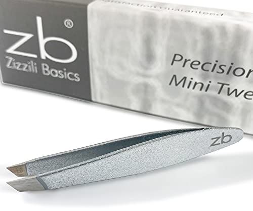 Zizzili Basics Mini Slant Tweezers - Best Tweezers for Eyebrow and Facial Hair Removal Beauty & Personal Care Zizzili Basics