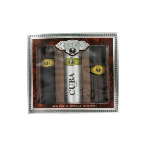 Cuba Gold Gift Set by Fragluxe - 3.3 oz Eau De Toilette Spray + 3.3 oz After Shave Spray + 6.7 oz Body Deodorant Spray for Men - Scent of Bergamot Beauty & Personal Care Fragluxe