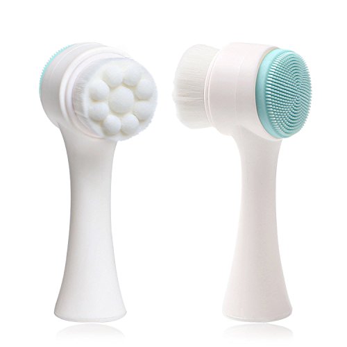 2 in 1 Face Brush - Double Sided Facial Cleansing Brush with Silicone Cleansing Side and Soft Bristles for Washing, Exfoliating and Massaging Your Beauty & Personal Care Semilyn