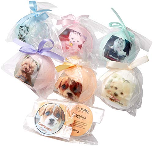 SPA PURE ADOPT-A-PUPPY: BATH BOMBS for kids with 6 ADORABLE XL bath bombs with surprise puppy inside, USA Made, Handmade, Natural Bath Bombs, Birthday Beauty and Personal Care Spa Pure