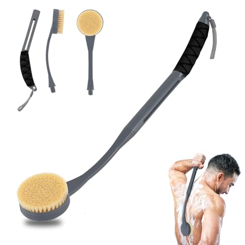 Gobiteli Back Scrubber for Shower,20.5" Long Handle Shower Brush for Body for Deep Clean,Back Brush for Shower for Men Women(Grey) Beauty and Personal Care Gobiteli Default Title