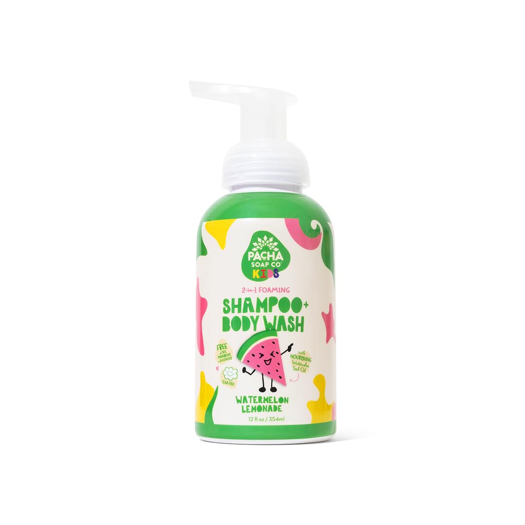 Pacha Soap Kids Watermelon Lemonade 2 In 1 Shampoo & Body Wash, 12 FZ