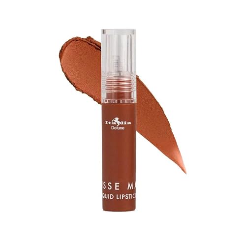 Italia Deluxe Pick 1 Mousse Matte Liquid Lipstick Comfortable Velvet Finish & Zipper Bag (190-03 : FLIRTY, Full Size) Beauty & Personal Care Italia Deluxe