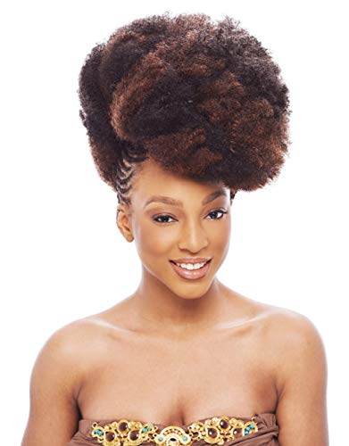 Janet Collection Synthetic Hair Braids Noir Afro Kinky Bulk 24" (6-Pack, 1B)