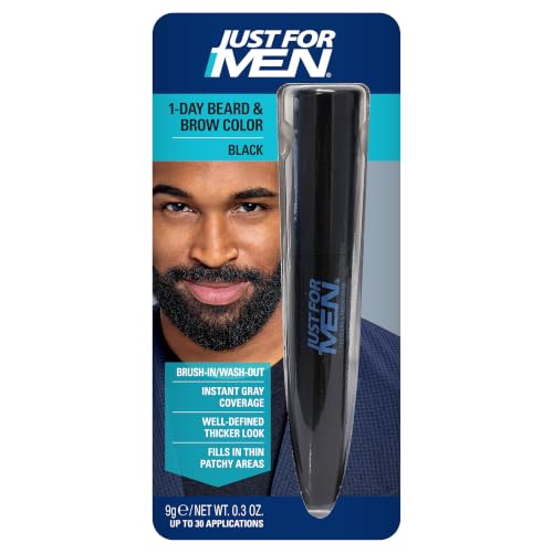 Just for Men 1-Day Beard & Brow Color, Temporary Color for Beard and Eyebrows, For a Fuller, Well-Defined Look, Up to 30 Applications, Black Beauty and Personal Care Just for Men Default Title