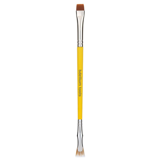 Bdellium Tools Professional Makeup Brush - Studio Series 727 Double-Ended Bent Lash Fan/Flat Definer - With All-Vegan Synthetic Fibers, For Clean