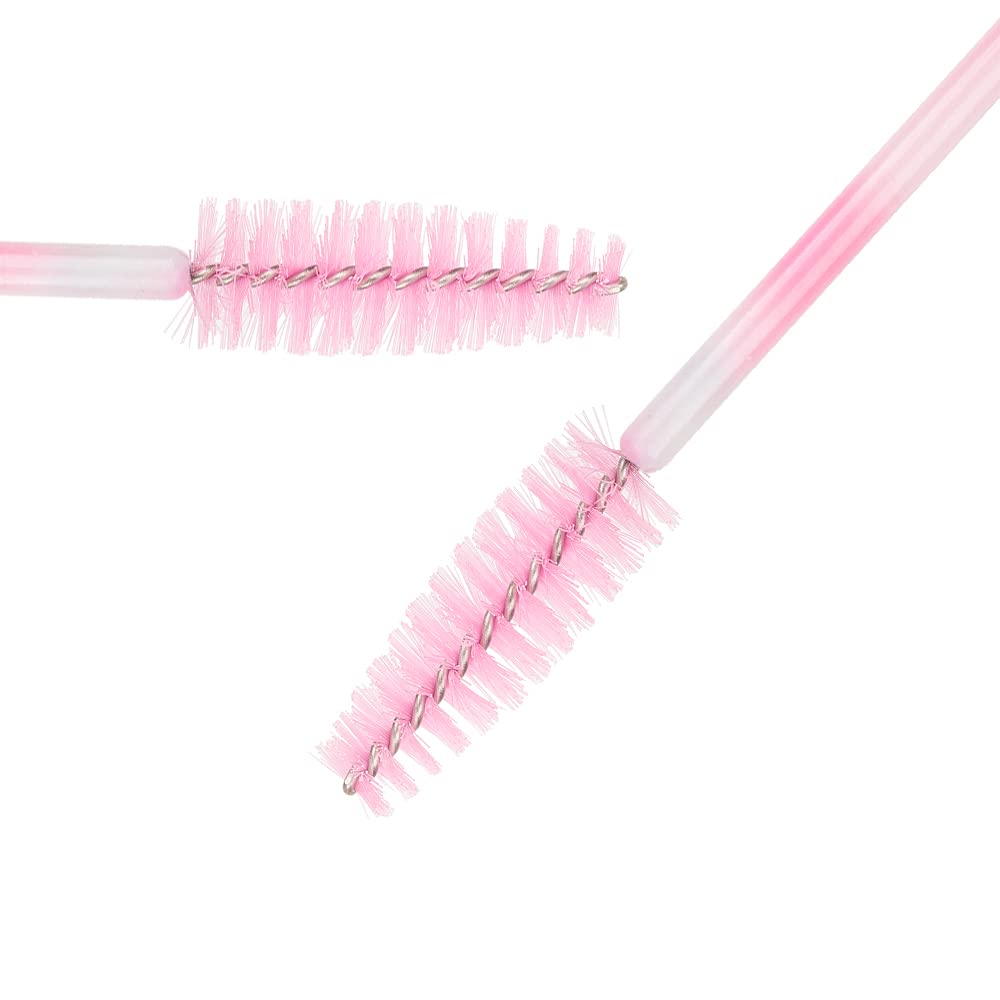 300 Pack Mascara Wands Disposable Eyelash Brush Spoolie Brush for Eyelash Extensions Lash Applicators Tool Kit, Pink Beauty & Personal Care Mekupeu