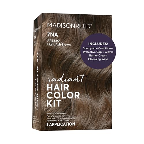 Madison Reed Radiant Hair Color Kit - 7NA Light Ash Brown with Cool Smoky Undertones (Arezzo Brown), Permanent Hair Dye, Superior Gray Coverage Beauty & Personal Care Madison Reed