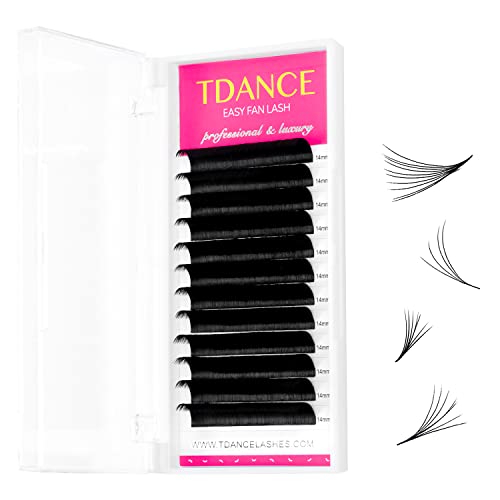 TDANCE Easy Fan Lash Extension Rapid Blooming Volume Eyelash Extensions C CC D DD J B L Curl 0.03-0.12mm Thickness Easy Fan Volume Lashes Self Fanning Beauty & Personal Care TDANCE