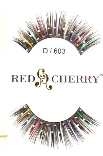 Glitter Eyelashes (with Color Tinsel - D603) Beauty & Personal Care Red Cherry