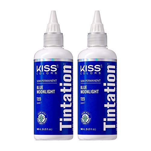 Red by Kiss Tintation Semi-Permanent Hair Color, Aloe Vera Water Based, Argan Oil, Olive Oil, Collagen & Keratin, Long-Lasting Color Dye (Blue Beauty & Personal Care Red by Kiss