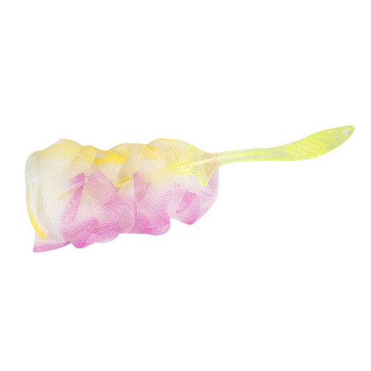 Ruilogod Long Handle Shower Brush Mesh Nylon Back Scrubber Yellow Fuchsia (id: fe6 d3d c98 27f c65 Beauty and Personal Care Ruilogod