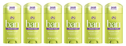 Ban Antiperspirant Deodorant for Women and Men, Invisible Solid, Shower Fresh, 2.60 Ounce (Pack of 6) Beauty and Personal Care Ban