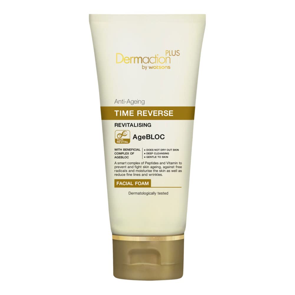 Dermaction plus Anti-Ageing Time Reverse Revitalising Facial Foam 100 ml. Beauty & Personal Care Dermaction plus