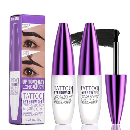 2Pcs Black Peel Off Brow Tint Gel - Waterproof & Sweatproof Tattoo Effect, Transfer-Resistant Multi-Day Wear, All Skin Types Mother’s Day Women's Day Beauty and Personal Care GHFCZOO Default Title