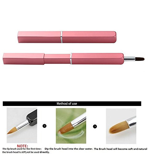 Exquisite Professional Lip Brush Applicators-Retractable Lipstick Brushes- Lipstick Gloss Makeup Brush Tool For Women and Girls (Pink) Beauty & Personal Care Liasun