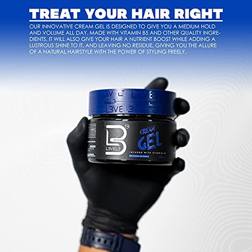 L3 Level 3 Cream Gel and Sample Powder - Provides Volume and Medium Hold - With Vitamins to Nourish and Protect Hair Level Three Mens Hair Styling Beauty & Personal Care L3