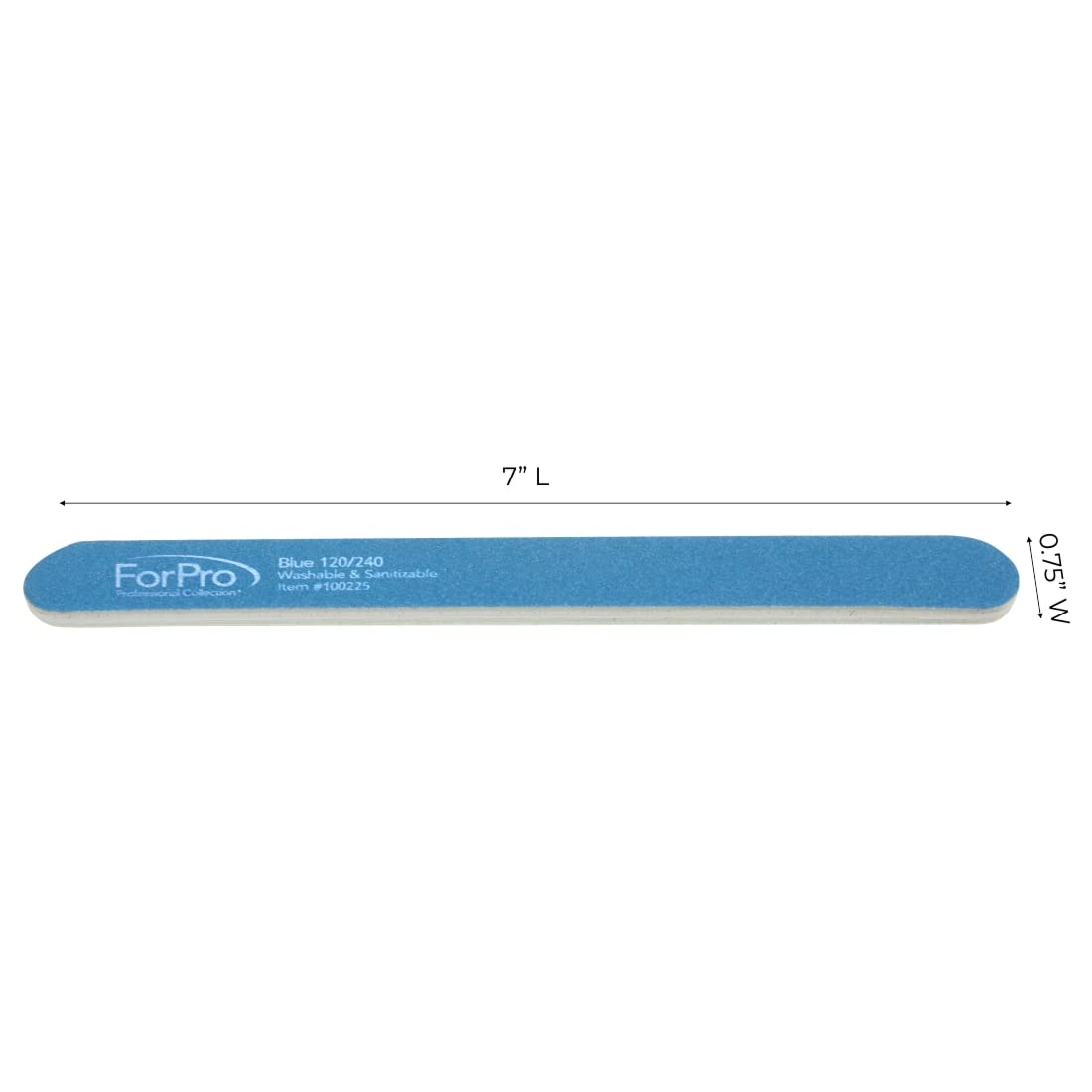 ForPro Professional Collection Blue Foam Board, 120/240 Grit, Mylar Manicure and Pedicure Nail File, 7” l x .75” w, 50 Count Beauty & Personal Care ForPro Professional Collection