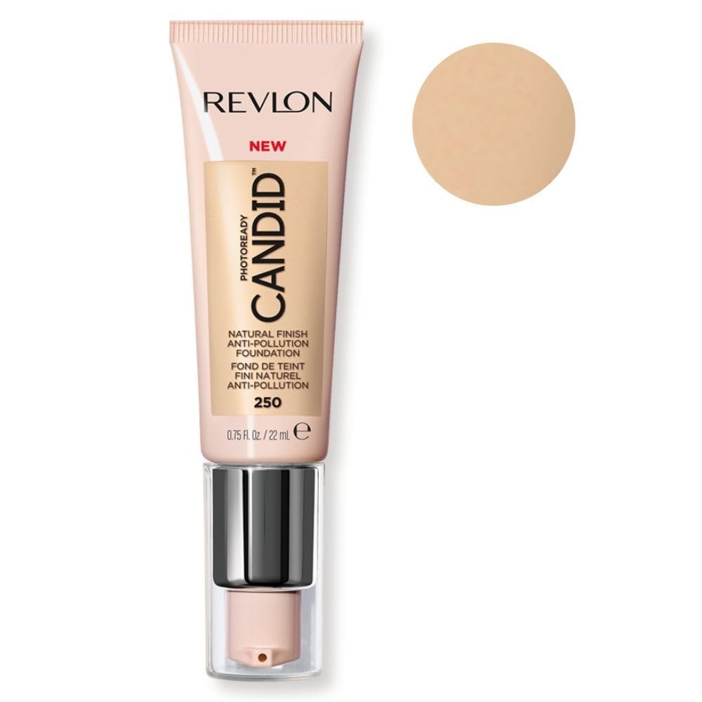 Revlon PhotoReady Candid Natural Finish Foundation, with Anti-Pollution, Antioxidant, Anti-Blue Light Ingredients, 250 Vanilla, 0.75 fl. oz. Beauty & Personal Care REVLON