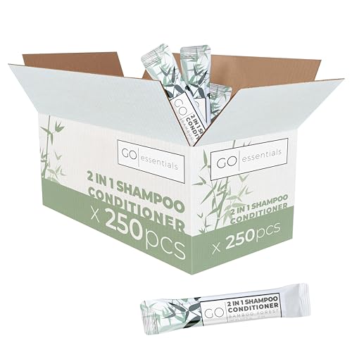 Travel Size Bulk Shampoo and Conditioner -2 in 1 Single Use Travel Shampoo and Conditioner (250 Packets) Beauty & Personal Care Go Essentials