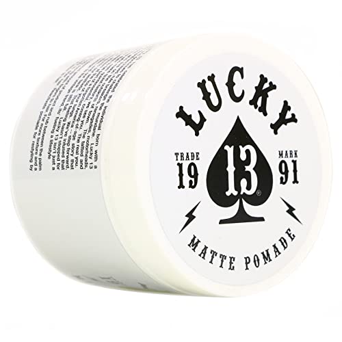 Lucky 13 Barber Supplies Matte Hair Pomade | Water-Based | High Hold | Matte Finish | Tobacco Vanilla Scent, 4oz Beauty & Personal Care Lucky 13