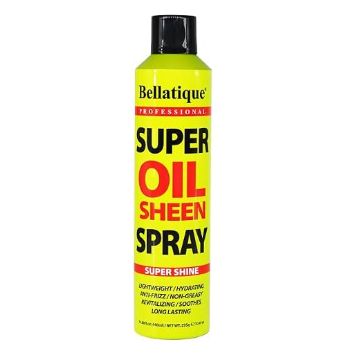 BELLATIQUE Super Oil Sheen Spray (14.88 oz) - Super Shine. Lightweight, Hydrating, Anti-Frizz, Non-Greasy, Revitalizing, Soothes, Long Lasting, Deep Beauty & Personal Care BELLATIQUE