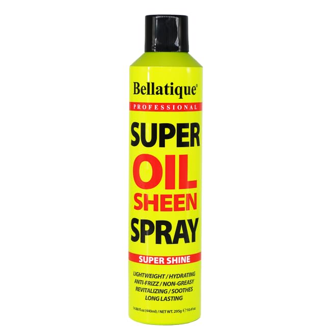 BELLATIQUE Super Oil Sheen Spray (14.88 oz) - Super Shine. Lightweight, Hydrating, Anti-Frizz, Non-Greasy, Revitalizing, Soothes, Long Lasting, Deep Beauty & Personal Care BELLATIQUE