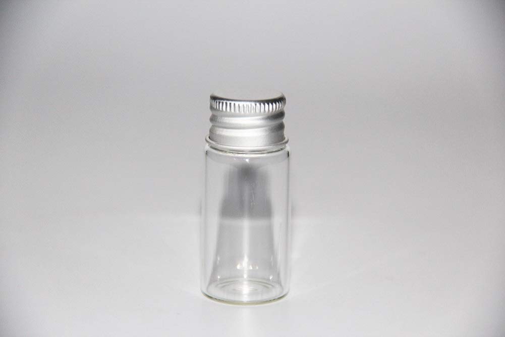 10Pcs Glass Sealed Bottle with Screw Aluminum Cap Clear Tiny Empty Sample Vials Glass Jars Containers Cute Wishes Bottle (20ml) Beauty & Personal Care glasstore