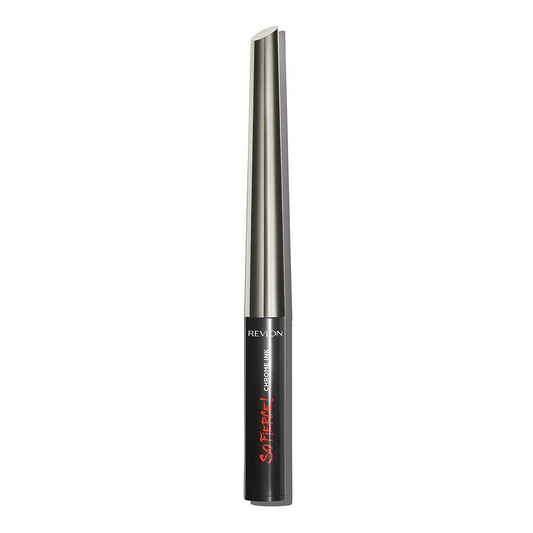 Revlon So Fierce! Chrome Ink Liquid Eyeliner, Longlasting Bold Metallic Pen Liner with Dip Ink Cap for Pearl, Shimmer Blend, 901 Gunmetal, 0.03 oz. Beauty & Personal Care REVLON