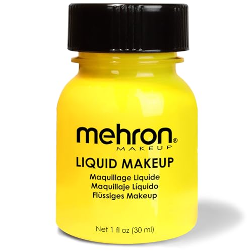 Mehron Makeup Liquid Makeup | Face Paint and Body Paint Perfect for Halloween, Cosplay I Air Brush Compatible Body Paint(1 oz) (YELLOW) Beauty & Personal Care Mehron