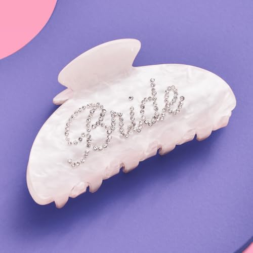 xo, Fetti Bride Claw Clip, White Acrylic Hair Clip, Rhinestone Bride Logo | Bachelorette Party Decorations, Bridesmaid Gift, Bridal Shower, Wedding Beauty & Personal Care xo, Fetti
