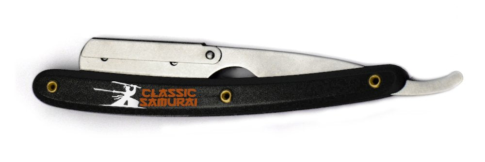 Classic Samurai Stainless Steel Professional Barber Folding Straight Edge Razor Shavette Men's Shaving Kit with 200 Count Lord Single Edge Razor Beauty and Personal Care Classic Samurai