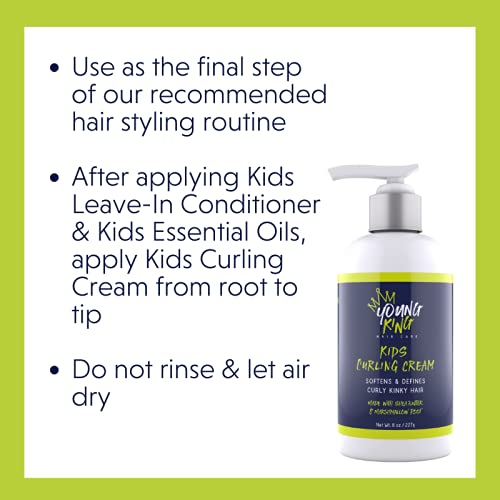 YOUNG KING HAIR CARE Kids Curl Cream for Wavy, Kinky and Curly Hair | Curl Defining, Moisturizing & Softening with Shea Butter and Marshmallow Root Beauty & Personal Care YOUNG KING HAIR CARE