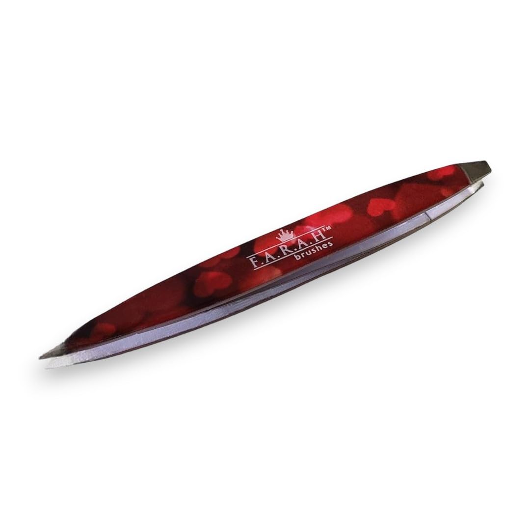 F.A.R.A.H Z-Tweeze Professional Stainless Steel Dual Ended Precision Tweezers - Heart Collection (Red Heart to Heart) Beauty and Personal Care F.A.R.A.H