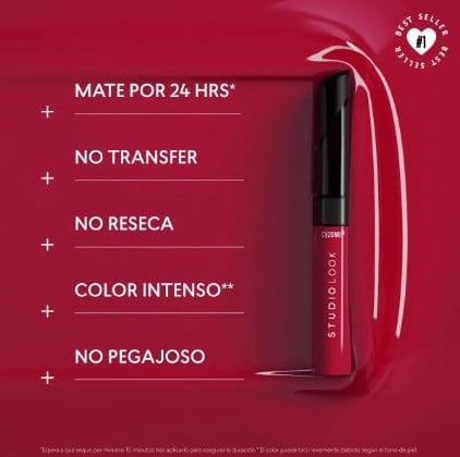 Cyzone Studio Look Intense Color Liquid Lipstick, Long-lasting, High Fixing, Color: Deep Red .20 oz (6ml) Beauty & Personal Care Cyzone L'Bel
