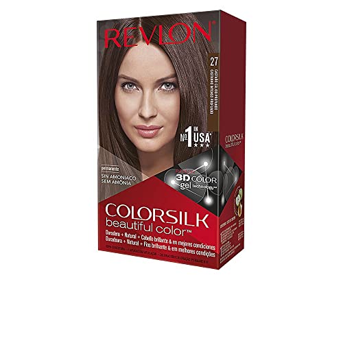 Revlon Permanent Hair Color, Permanent Hair Dye, Colorsilk with 100% Gray Coverage, Ammonia-Free, Keratin and Amino Acids, 27 Deep Rich Brown, 4.4 Oz Beauty & Personal Care REVLON