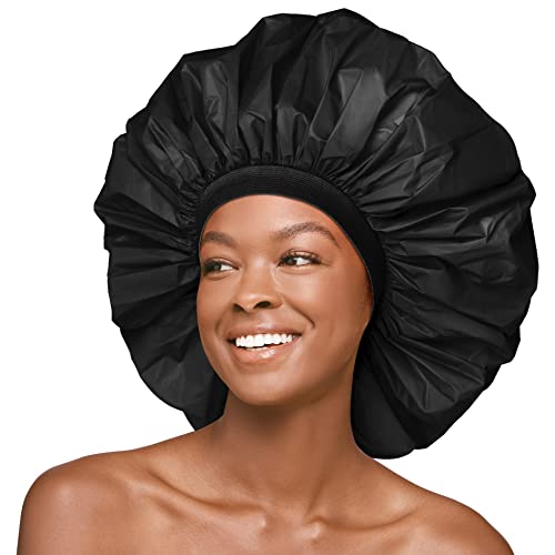 Red by Kiss Essential Super Large Waterproof Shower Cap, Reusable Caps with Elastic Band (Super Jumbo) Beauty & Personal Care Red by Kiss