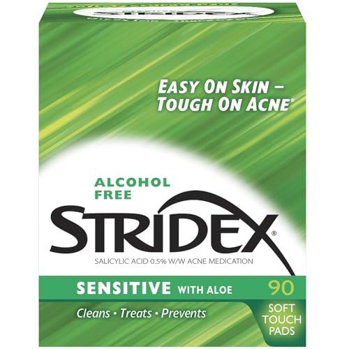 Stridex Daily Care Acne Pads with Aloe, Sensitive Skin - 90 Count (Pack of 2) Beauty & Personal Care Stridex