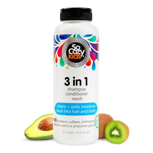 SO COZY Kids Shampoo, Conditioner & Body Wash, Gentle 3-in-1, 10.5 Fl Oz