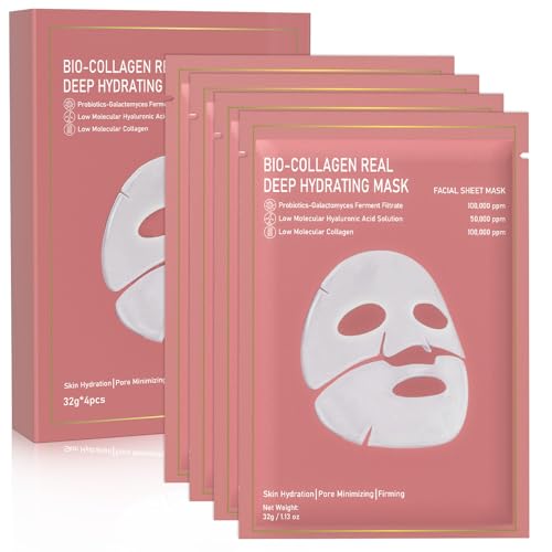 Nityrliv Collagen Face Mask, 4 Pack Bio-Collagen Real Deep Mask Overnight Hydrating Face Mask for All Skin Types,Original Hydrating Collagen Face Mask Beauty and Personal Care Nityrliv Default Title