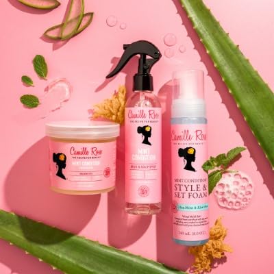 Camille Rose Braid & Scalp Spray, Mint Condition - Sea Moss & Aloe Vera Braiding Spray, Dry, Itchy Scalp Care, 8 Oz