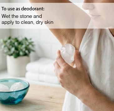 Alum Stone, Handmade 100% Pure Natural - Multipurpose Deodorant, Aftershave & Astringent, Odor Control, Razor Burn Relief & Skin Soothing - Unscented Beauty and Personal Care The Spirit Of The Forest