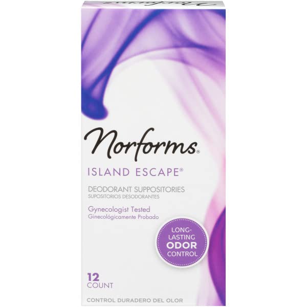 Norforms Feminine Deodorant Suppositories, Long Lasting Odor Control, Island Escape scent, 12 Count. (Pack of 7) Beauty and Personal Care Norforms