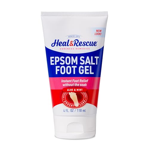 Heal&Rescue Epsom Salt Foot Gel, 4 Ounce, Soothing Relief for Painful, Tired, Aching Feet, Ditch the Foot Bath for Instant Relief Beauty and Personal Care Heal&Rescue Default Title