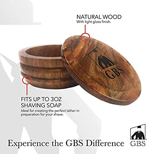 G.B.S GENTS Wooden Shaving Bowl with Lid - 3.5" Diameter - Classic Shaving Mug for Lathering Creams & Soaps - Elegant Beard Shaving Accessory for Men Beauty and Personal Care G.B.S