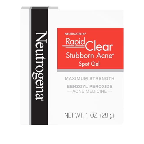 Neutrogena Rapid Clear Stubborn Acne Spot Treatment Gel, Maximum Strength 10% Benzoyl Per-oxide Treatment Medication for Acne Prone Skin, Pimple Cream Beauty & Personal Care Neutrogena
